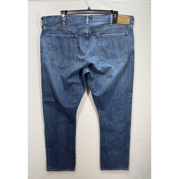 Polo Ralph Lauren Hampton Straight Jeans Mens 42x32 Blue Denim 100% Cotton - Picture 2 of 10